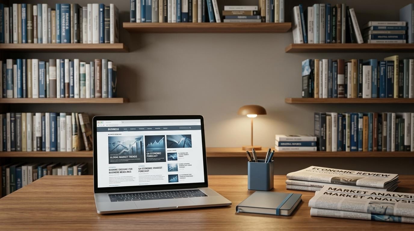 輸出産業株価ラボの編集デスクの様子